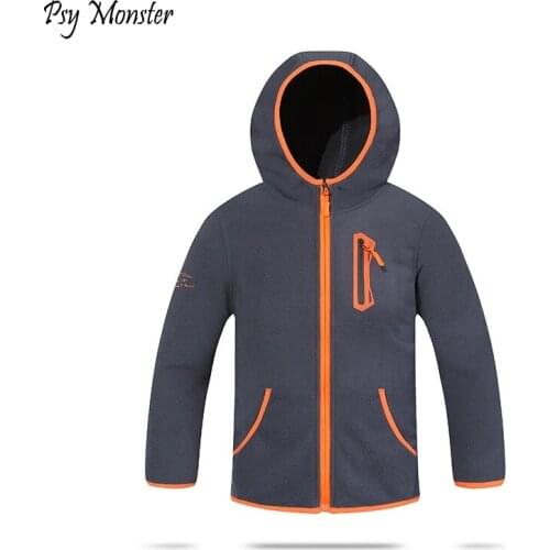 School Boys Sport Hooded Outdoor Polar Fleece Jacket Autumn Trendy New Arrival Kids Soft Shell Clothing Kids Outerwear 3-14T