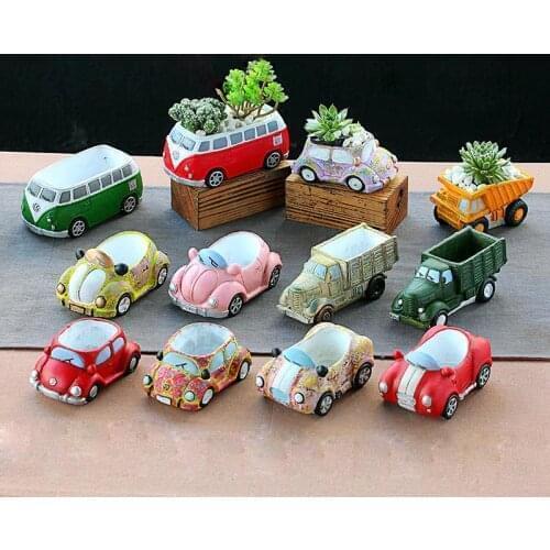 Test Retro Mini Car Shape Garden Meat Green Groceries Planter Succulent Flower Pot