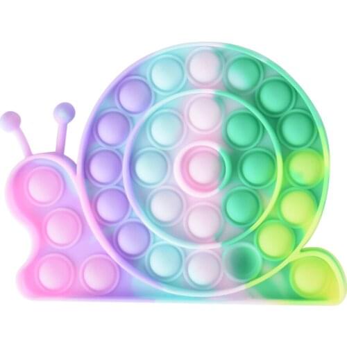 Rainbow Macaron Snail Push Bubble Sensory Squeezing Toy Anti-stress Relaxing Fidget Autism Toys Stress Relieve Special Needs Toy