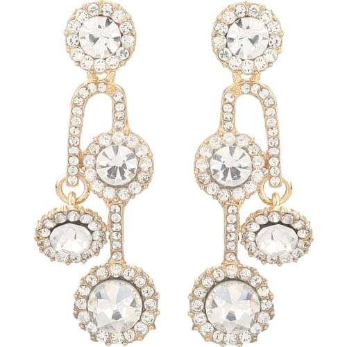 Perfect Qulaity White Rhinestone Drop Dangle Earrings For Women Fashion Jewelry Trendy Ladys' Collection Earrings Accessories