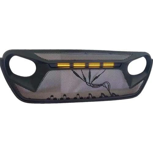 JL1235 Mesh Black Car Grills with Led ABS Material for Jeep for Wrangler JL LANTSUN