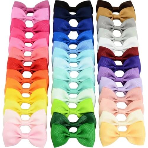 100PCS Cute Pet Dog Hair Clips Solid Bowknot Style Dog Puppy Hairpins Accessories Dog Grooming Bows Pet Supplies