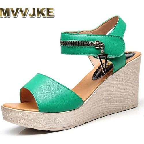MVVJKESummer Women Sandals Roman Shoes Women Sandals Peep-toe Platform Sandals Woman High Heels Sandalias Mujer Zipper Shoes