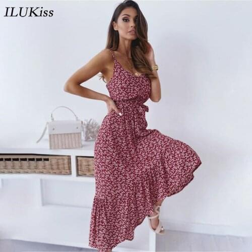 Sexy Spaghetti Strap Long Dress Women Summer 2021 Fashion Sleeveless Backless Floral Print Green Slim Red Ladies Dresses Elegant