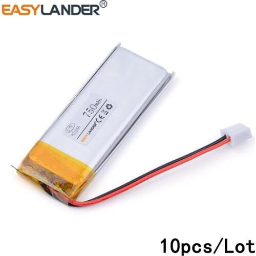 10pcs /Lot XH2.54 750mAh 801558 lithium Li ion polymer rechargeable battery point reading pen Bluetooth computer pack medical