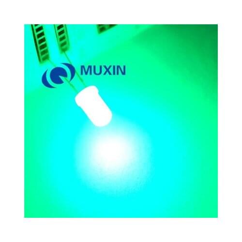 5mm Green LED 1000pcs Lamp Light Diode Diffused Round Top Light-Emitting Diode 5 mm DIP Electronics Component Through Hole Angle