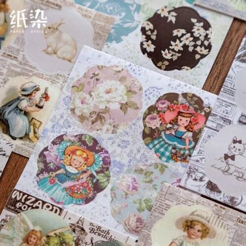 6sheet Vintage Romantic Stationery Stickers Retro Diary Decorative Mobile Stickers Scrapbooking DIY Craft Stickers