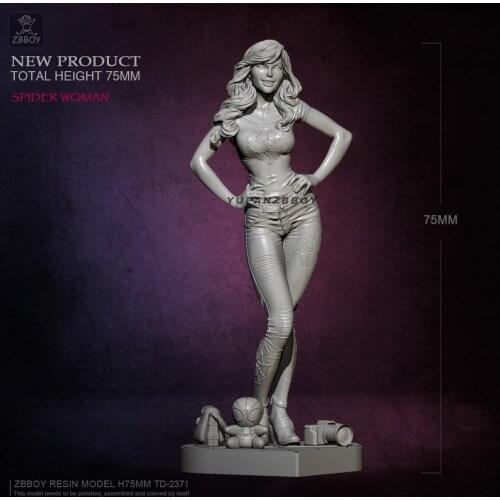 75mm Resin model kits beauty figure self-assembled TD-2371
