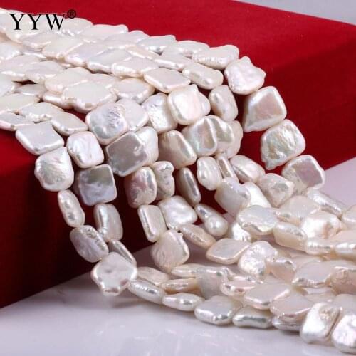Cultured Baroque Freshwater Pearl Beads For DIY Necklace Bracelets Jewelry Making White Square Bulk Beads 13x15mm Fashion Jewely
