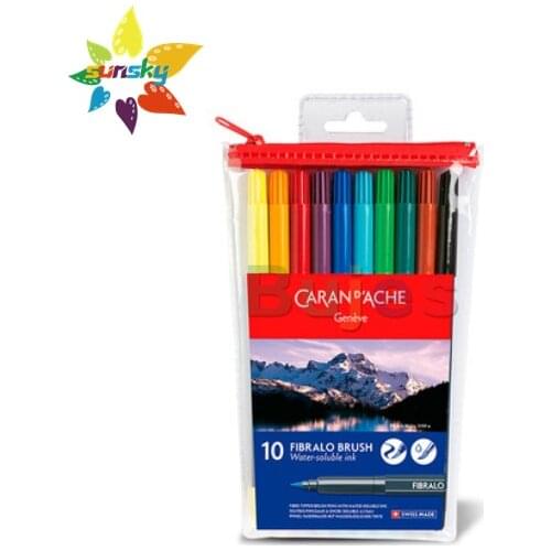 CARAN D'ACHE Fibralo series 10/15 color Fiber watercolor brush hand painted childrens painting brush professional art supplies