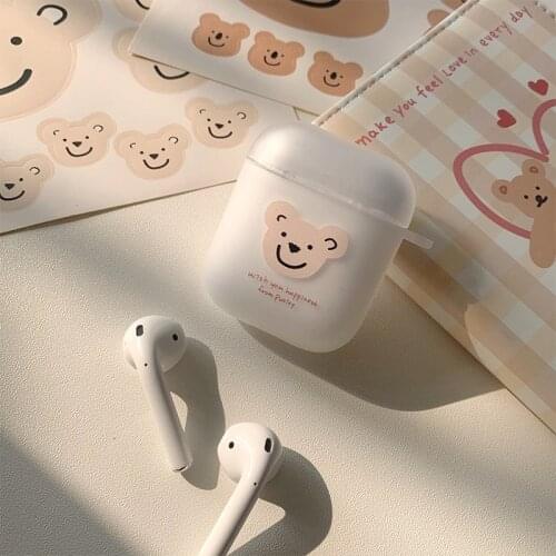 For Airpods Cases soft PC Matte Earphone Cases For Apple AirPods 1 2 pro Charging Box Cute Cartoon Koala bear Cover Bag