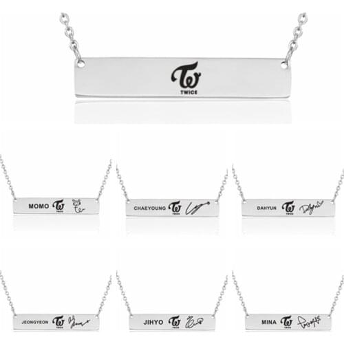 Kpop Twice Necklace K-POP Twice Music Band Album Accessories Letter Print Pendants for Fans Jewelry