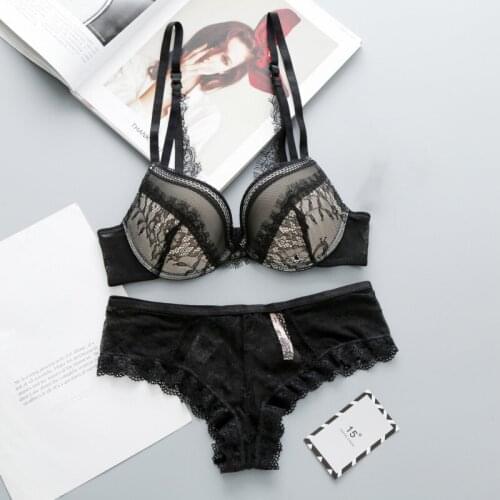 Elegant Women Lace Bra Set Ladies Lace Gathering Bra Sexy Bra Underwear Set Intimates 2021