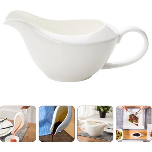 Ceramic Gravy Boat Saucier Sauce Jug Seasoning Storage Container Ceramic Steak Tomato Sauce Cup Seasoning Jug Pour Gravy Sauce