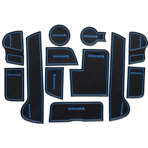 For KIA Sportage R 2011-2016 Door Groove Mat Rubber Anti Slip Non-Slip Pad Interior Door Mat Cup Pad Car- Styling 12Pcs