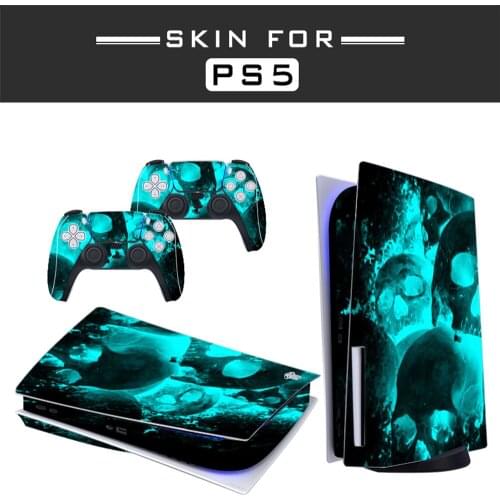 Circular Style PS5 Disc Edition Skin Sticker for Playstation 5 Console & 2 Controllers Decal Vinyl Protective Skins Style 1