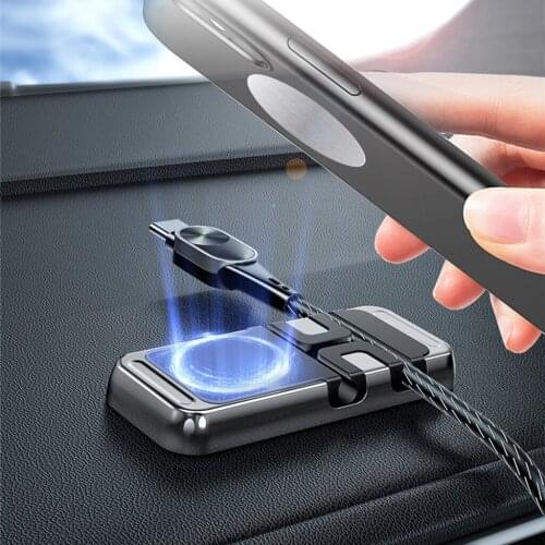 Super Strong Magnetic Car Phone Mount Phone Holder Cable Organizer Metal Plate Rotatable Multifunctional Dashboard Car Mount