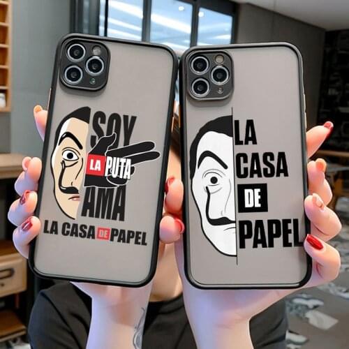 Spanish TV series La casa de papel frosted phone case cover for iPhone 12 11 Pro MAX se6 6s Plus 7 8 Plus X XR XS MAX