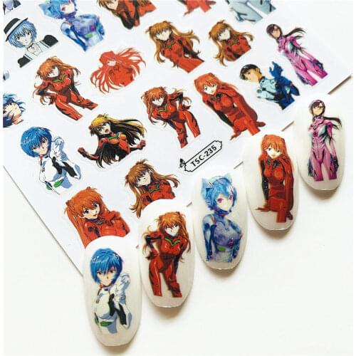 Newest TSC series TSC-235-247 Cartoon character 3d nail art stickers decal template diy nail tool decoration