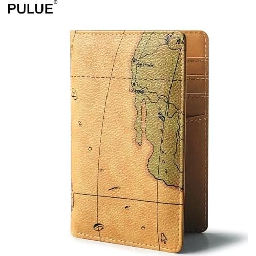 Creative Retro Map Passport Cover Unisex ID Credit Card Passport Holder Portable Boarding Travel Accessories Leather Card Wallet