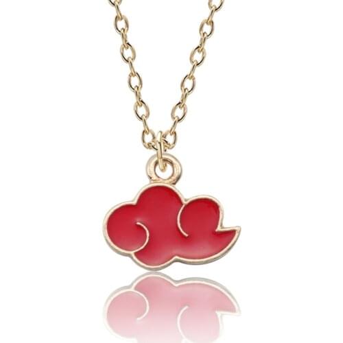 Men And Women Metal Pendant Necklace Japanese Anime Naruto Naruto Naruto Naruto Red Cloud Logo Organization Jewelry Accessories