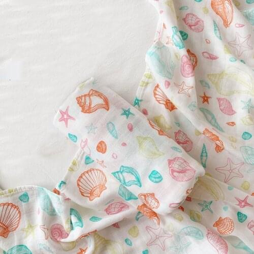 Bamboo Cotton Baby Swaddle Multifunctional Baby Muslin blanket Baby Newborns Blanket Stroller Blanket 120*120cm