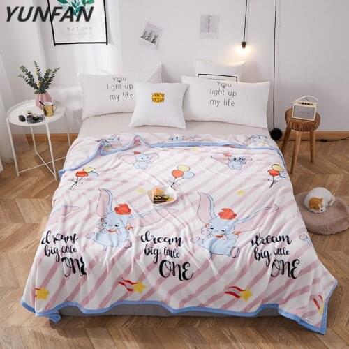 Stripe blankets cartoon quilts twin full queen king girls blankets soft Throw Flannel blanket on Bed/car/sofa luxury dumbo rugs