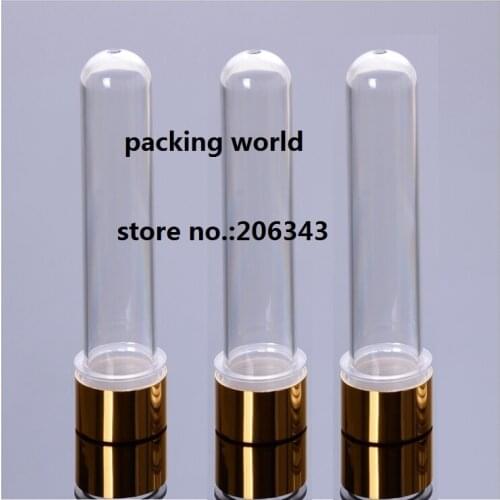 40ML transparent plastic PET tube with gold lid for mask cream testing or serum testing or sample tube bottle