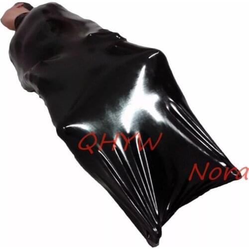 Sexy exotic Sexy handmade customize Black Men male Latex Sleepsack Bodybag Bag with hood bdsm for couples latex