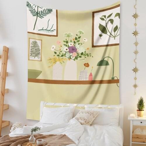 Nordic Home Background Wall Cloth Art Tapestry Wall Hanging Girl Ins Small Fresh Room Hanging Cloth Painting Tablecloth Yoga Mat