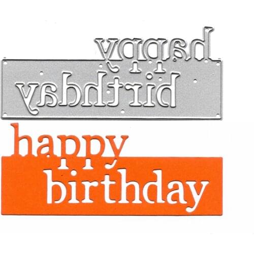Word Happy Birthday Dies For Scrapbooking DIY Album Decor Card Making Stencil Embossing Folder Paper Craft Molds Metal Cutting