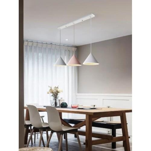 Modern Led Pendant Light Fixture With Aluminum Lampshade For Diningroom Cafe Bar Restaurant Nordic Cone Hanging Lamp