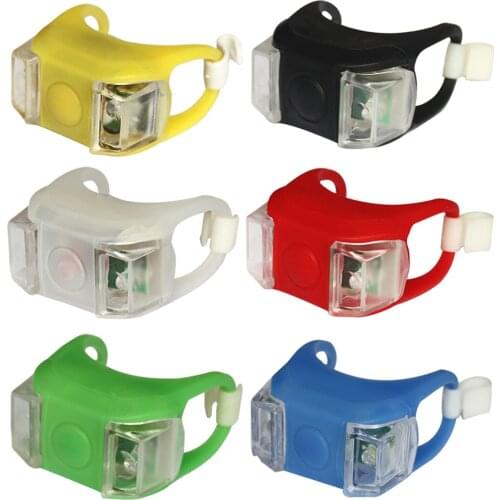 LED Bicycle Bike Light Silicone Waterproof Double LED Frog Tail Light Outdoor Night Riding Safety Warning Light Bike Accessories