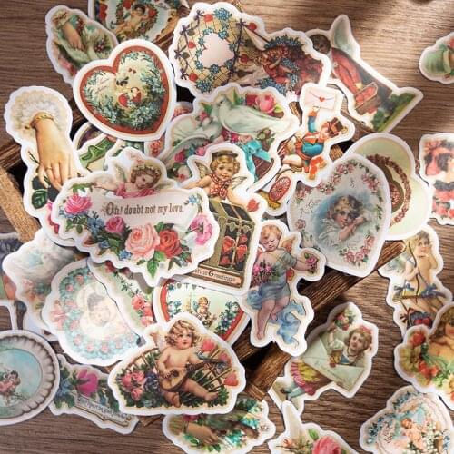 Victorian Vintage Alice Series Stationery Stickers Aesthetic Cute Kawaii for Laptop Scrapbooking Bullet Journal Sticker for Kids