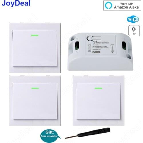 Wifi Wireless 433MHz RF Relay 1CH 220V Receiver Smart Home Light Switch Module +86 Wall Lamp Remote Control Switch Led 10A 2200W
