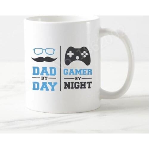 Funny Gaming Dad Gifts Novelty Dad By Day Gamer By Night Coffee Beer Mug Tea Cup Creative Game Father Day Gift Humor Daddy Cups