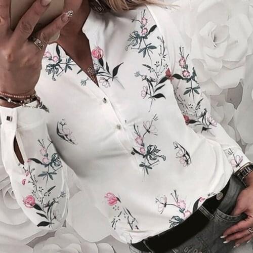 Shirts WomenS Floral Blouse Long Sleeve Shirts Women Camisas Femininas Printing Button WomenS Shirts For Spring Tops Blouse