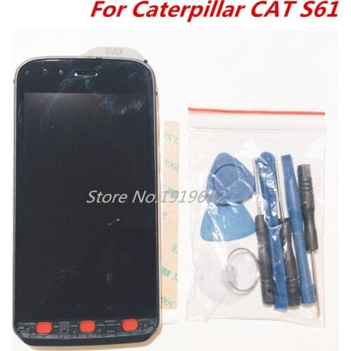 New Original For Caterpillar CAT S61 Phone LCD Assembly Display With Frame + Touch Screen Repair Panel Glass Digitizer Repair