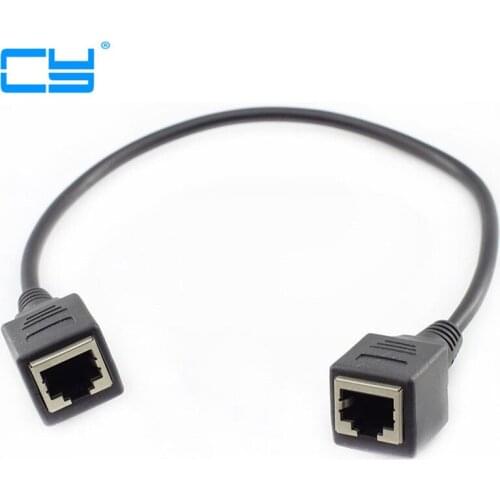 1FT 0.3m 8P8C FTP STP UTP Cat 5e Female to Female Lan Ethernet Network Extension 30cm Patch Cord