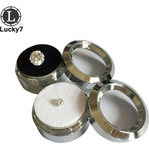 Wholesale 10pcs/lot Round Stainless Steel Diamond Display Box Metal Gemstone Cases Diamond Storage Organizer Gift Box 3.4*1.8cm