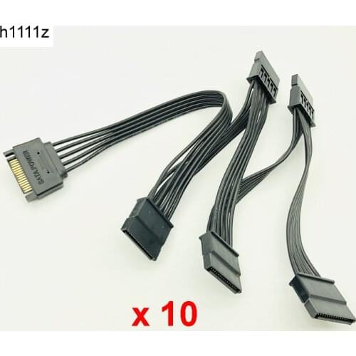 10PCS SATA Power Cable for HDD 15Pin SATA male to 5-ports SATA female SATA Computer Hard Drive Cable HDD Cage Caddy Power Cable
