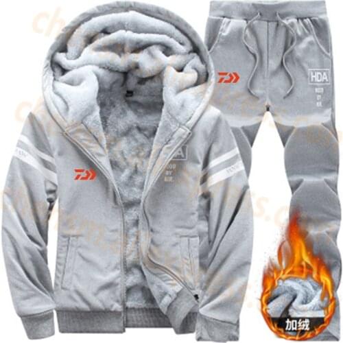 2020 Dawa DAIWA Fleece Fishing Set Clothing Autumn Winter Outdoor Sport Suits Hiking Fishing Shirt And Pants Men Fishing Jacket