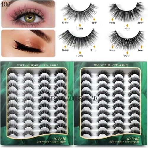 400 Pairs 3D Mink Hair False Eyelashes 15-25mm Lashes Thick Long Wispy Fluffy Handmade Cruelty-free Mink Eyelash Makeup Tools