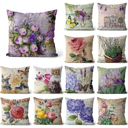 45*45cm Rose Flowers Polyester Cushion Cover Nordic Style Wedding Decoration Throw Pillow For Home Sofa Bed Car Pillowcase