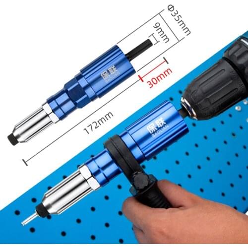 Riveter Adapter Electric Rivet Gun 2.4/3.2/4.0mm Rivet Nut Gun Drill Adapter Cordless Riveting Tool Insert Nut Pull Rivet Tool