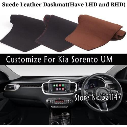 Accessories Car-styling Suede Leather Dashmat Dashboard Cover Dash Mat Carpet Kia Sorento UM Prime 2015 2016 2017 2018 2019 2020