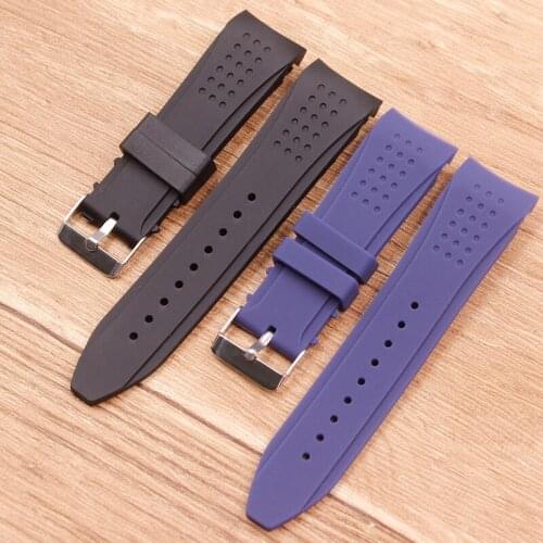 Watch Accessories Sports Waterproof Silicone Strap 24mm Pin Buckle for IWC Portugal Mens Strap