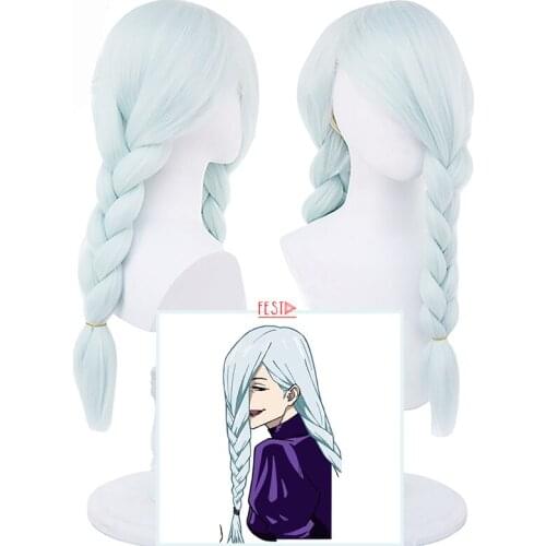 Anime Jujutsu Kaisen Cosplay Wig Mei Mei Long Wig Twist Braid Hair with Free Wig Cap Synthetic Party Props Boy Girls Accessories