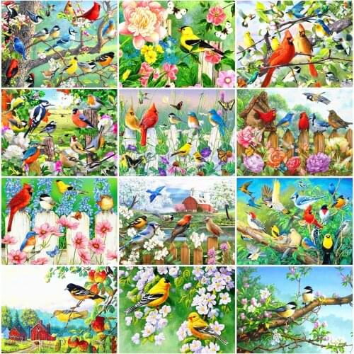AZQSD Diamond Embroidery Bird Mosaic Needlework Rhinestones Diamond Painting Animal Cross Stitch Kits Home Decoration Gift