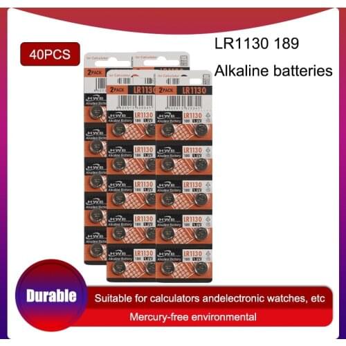40pcs/lot for Maxell 1.5V AG10 LR1130 Coin Cell Battery Batteries LR 1130 Alkaline AG10 389 LR54 SR54 SR1130W 189 LR1130 Button